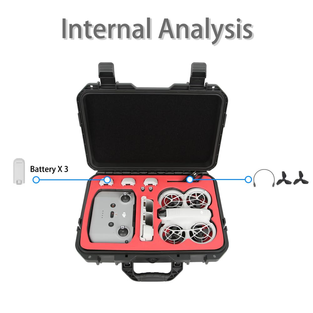 BeisDirect Wodoodporna twarda torba do przenoszenia DJI Neo Fly More Combo, przenośna torba do przechowywania z paskiem na ramię do DJI Neo Drone, pilota RC-N3 i innych akcesoriów