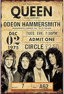 Queen Band Tin Sign Wall Decor Metal Poster Retro Plaque Warning Sign Crafts for Office Cafe Club bar