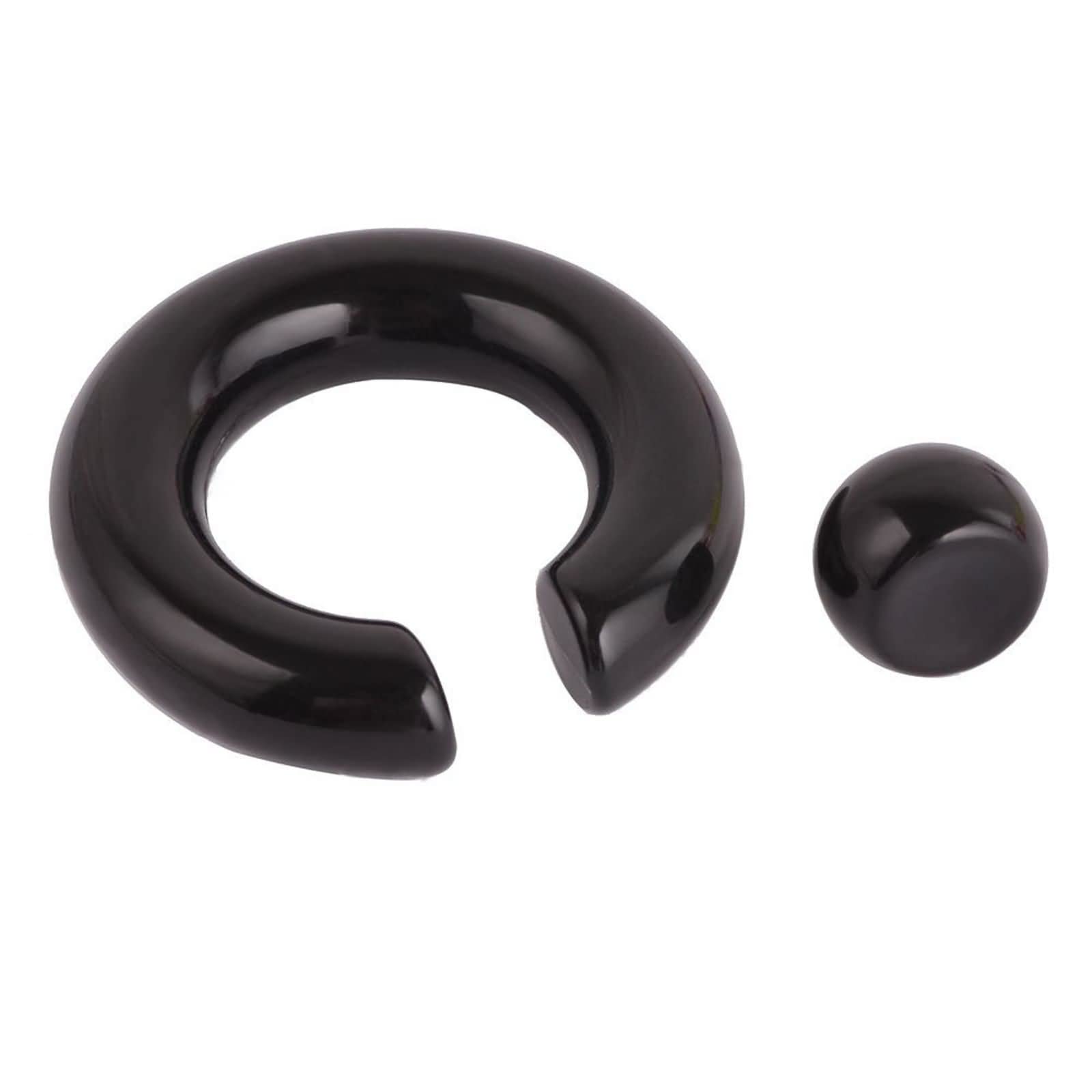 Daesar Ohr Plug 2-10MM, Piercing Tunnel Acryl Creolen mit Bead Schwarz Ohr Expander Set Tunnel Ohrringe