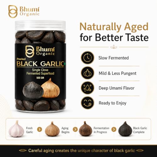 Image of Bhumi Organic Black Garlic Single Clove (500 GM)