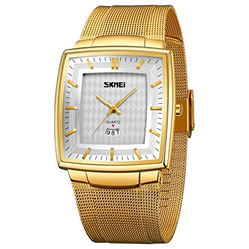 SKMEI Leather Men Quartz Analog Watch Stainless Steel Analog Watch Band Fashion Simple Business Style With Luminous For Men - 9311, Silver Dial, Silver Band (B0C3HC2XJM) Amazon Price History, Amazon Price Tracker