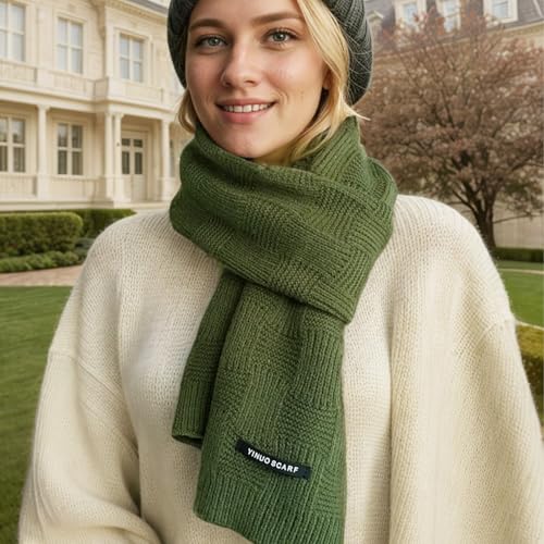 Womens Green Scarf Winter Thick Cable Knit Wrap Chunky Long Shawl Oversized Scarves Winter Warm Scarf3