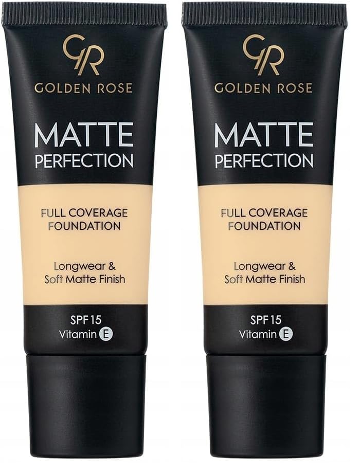 Golden Rose Matte Perfection Foundation - Warm 01 - Yoğun Kapatıcı Mat Fondöten (2 paketi)