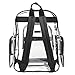 MGgear 17 Inch Clear PVC Backpack with Black Trim and 5 Zipper Compartments, Transparent School Bookbag for Boys Girls, Travel or Work Bag for Men Women