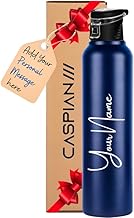 Caspian Hike X Customised Stainless Steel Water Bottle 1L, P Blue with Logo Print - Personalised Water Bottle with Your Name Print for Kids Boys Girls School Office Gym- Perfect for Corporate Gifting