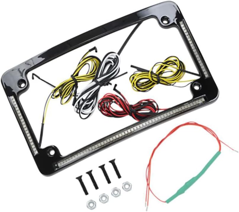 Custom Dynamics TF05-B License Plate Frame (Black Quad Radius All-In-One with Integrated Plate Light, Turn-Signals, and Brake Light)