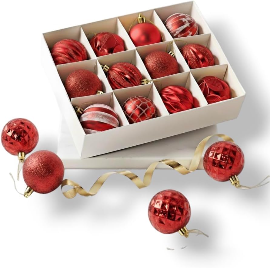 12er Set edle Weihnachtskugeln Ø 6cm Weihnachtsbaum Kugeln...