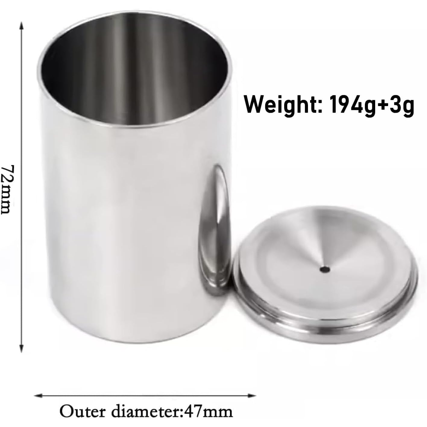 Gobelet de densité en acier inoxydable pour mesurer la gravité spécifique des liquides, 100 ml avec boîte de rangement, outil de mesure des erreurs