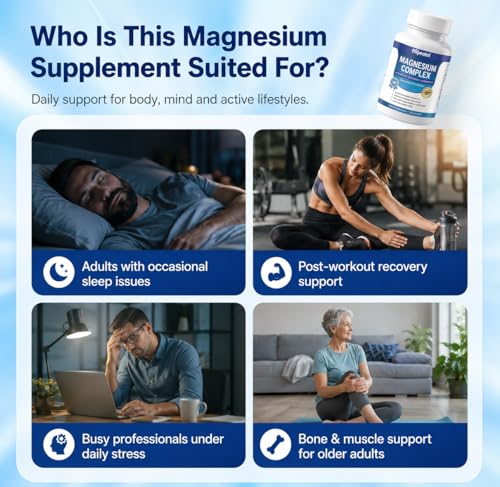 Image of 8 in 1 Magnesium Complex 1000mg for Women and Men - Highly Absorbable Magnesium Supplement Supports Muscle Relaxation Sleep & Energy | NSF Certified, GMP, Gluten Free, Vegan