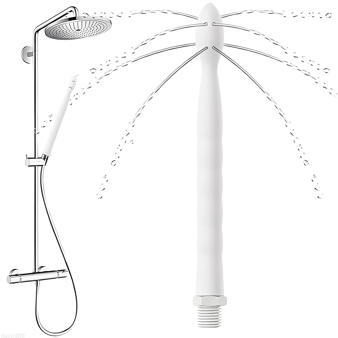 1 Pezzo Pulitore Vaginale Con 8 Fori,Silicone Doccetta Anale,Doccino Anale,Per la Pulizia Anale Colonic Sistema,Per Coppie Gay, Uomini e Donne(Bianco)