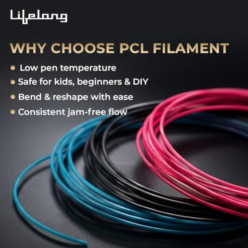 Image of Lifelong Premium 3D Printing Pen with PCL Filament, Magic Scribble Drawing & Painting Art Pen for Kids & Adults, Rechargeable Battery, Clog-Free Nozzle, Adjustable Speed & Temperature Control