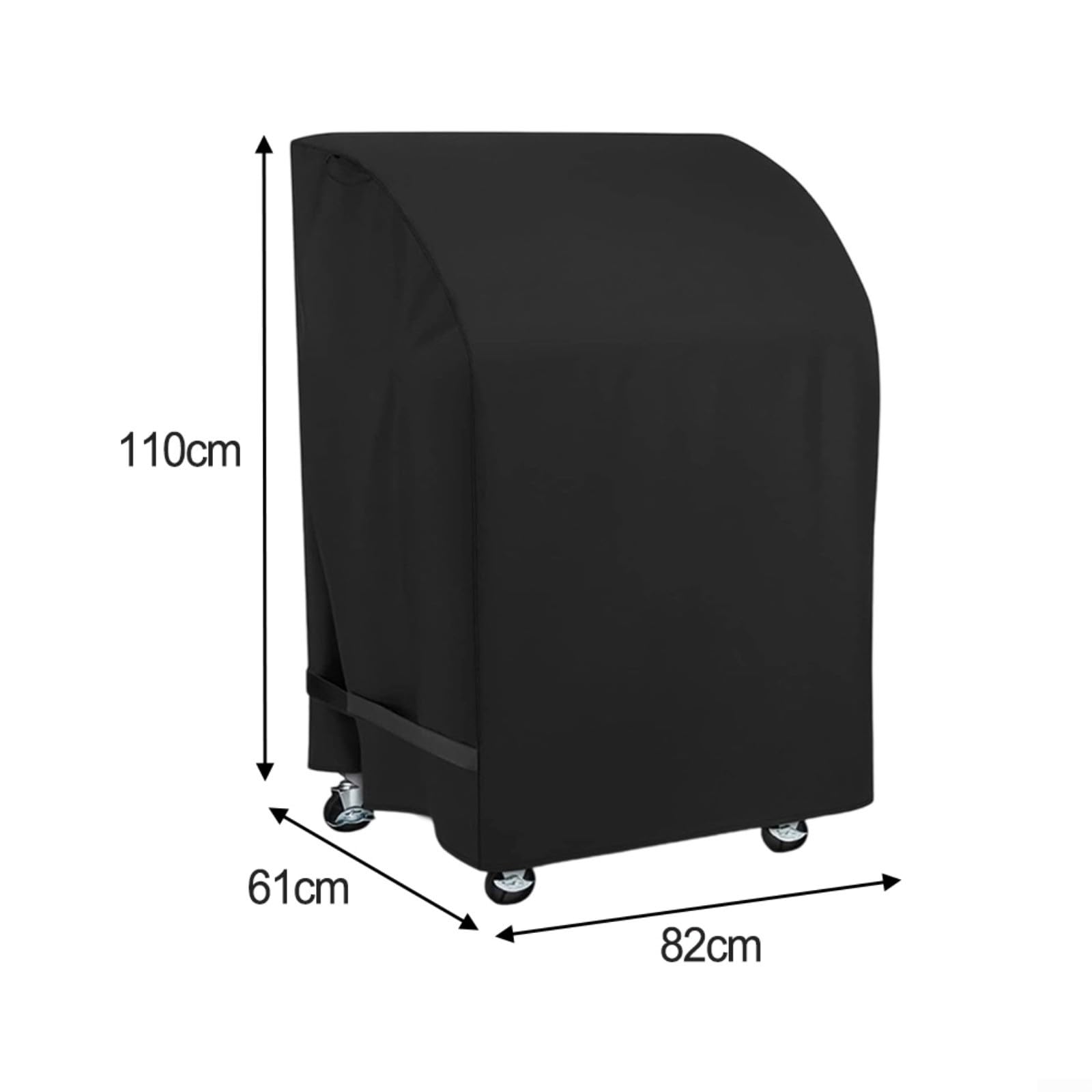 Copertura per Barbecue in Tessuto Oxford Resistente, Impermeabile, Protezione per mobili da Esterno con Cinghie Laterali, Nera