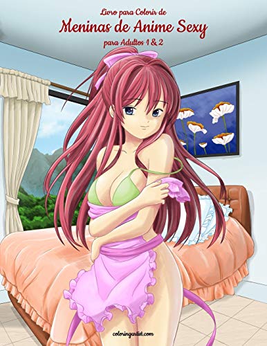 Livro para Colorir de Meninas de Anime Sexy para Adultos 1 & 2