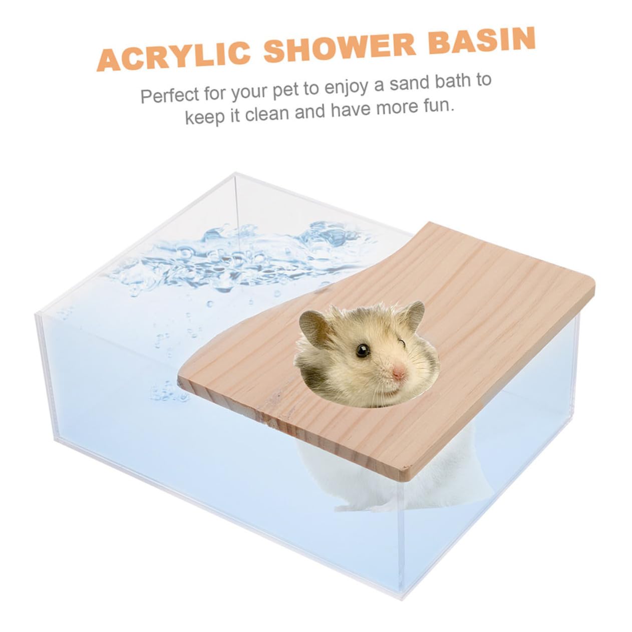 Acryl Badesandbecken für Hamster, 2 Stück, Glatt, Leicht