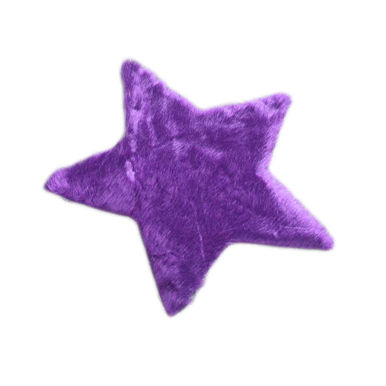Tapis étoile velu violet lavable en machine et ultra doux