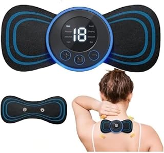 Mini Butterfly Tens Massager With 8 Modes, 19 Levels Electric Rechargeable Portable Ems Patch For Shoulder, Neck, Arms, Legs, Neck, Men/Women