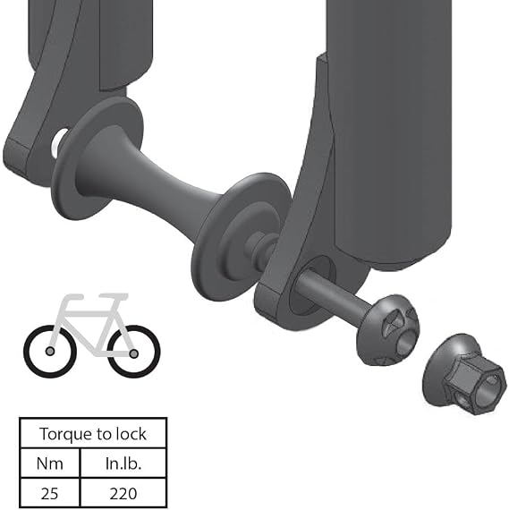 Pinhead Thru Axle Locks M12X122 Front Thru Axle Wheel Lock P1.75 Black - 151
