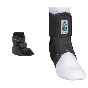 United Ortho USA14013 Short Cam Walker Boot Small, Med Spec ASO Ankle Stabilizer Black Small