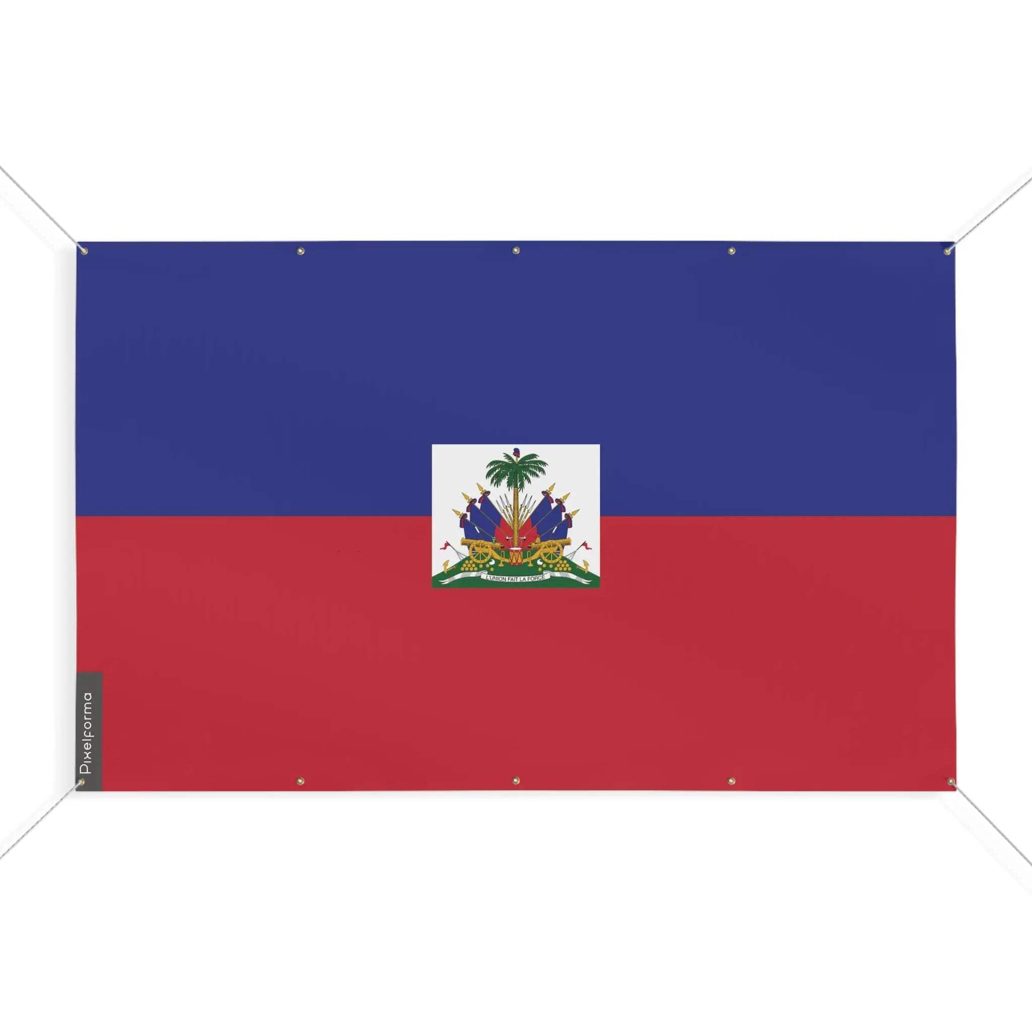 Drapeau Haïti résistant au vent 180 x 270 cm avec 10 oeillets anti-déchirure