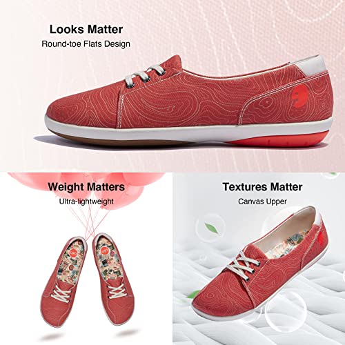 Uin Women's Ballet Flats Slip On Round Toe Casual Lightweight Comfortable Travel Shoes Illites Ⅱ Burnt Ochre (8.5) #TOP7