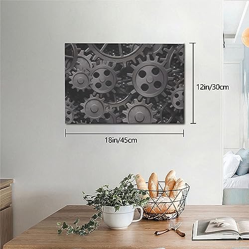 Poster toile engrenages anciens pour sublimer un mur vide - 6