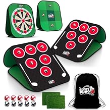 SWOOC Games Bogey PongTM | 3-in-1 Backyard Pong Golf Game Set w/Darts & Tic Tac Toe | Remove Discs for Pong Golf Game Play | Yard Golf Chipping | Backyard Golf Games for Adults, Kids, Family