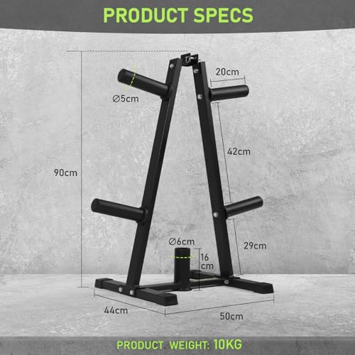 PhysKcal H1 Weight Plate Storage, Weight Plate Rack, Gym Storage for Bumper Plate Storage Holder, Standard Plates, Weight Storage Rack for Barbell - Image 5