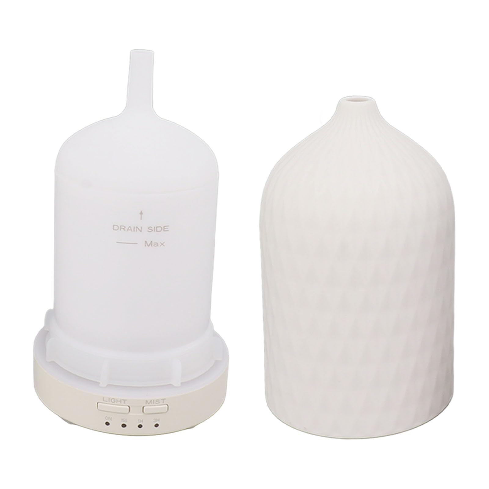 Fdit Diffusore di Oli Essenziali in Ceramica Umidificatore a Nebbia Fredda da 300 Ml con Luci LED a 7 Colori Timer Spegnimento Automatico per Ufficio Domestico (Spina europea)