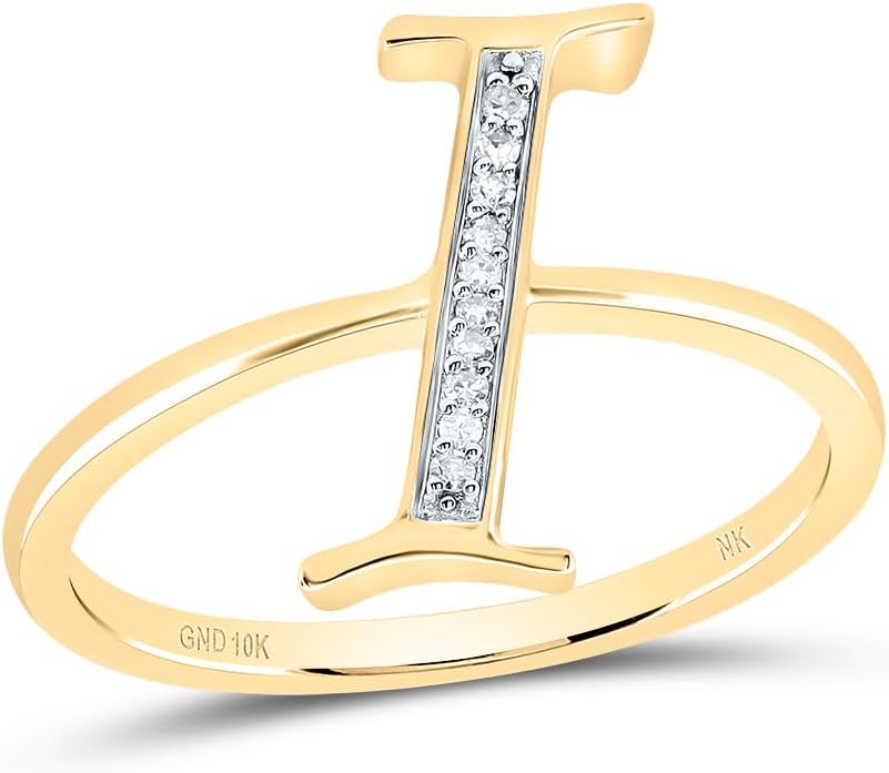 Jewels By Lux 10kt Yellow Gold Diamond Initial Ladies Wedding Engagement Anniversary Ring