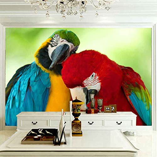 Poster mural 3D perroquet coloré lavable et auto-adhésif - 4