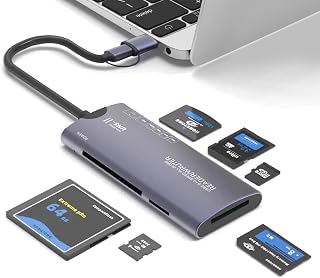 USB C SDカードリーダー 3.0高速5Gbps 6 in 2 タイプC マルチカードリーダー iPhone17/16/15対応 MicroSD/SD/MS/M2/XD/CF 変換アダプタ OTG メモリーカードリーダー Windows MacBook Galaxy Android アルミボディ