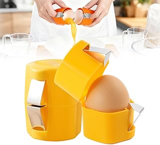 Egg opener, Upgrade Stainless Steel Egg Cutter Egg Cracker Tool Multifunctional Egg Cutter Multipack, 2026 New Egg Shell Separator for Raw Eggs Gadgets Cracker Tool (1, Yellow)