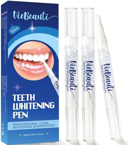 VieBeauti Teeth Whitening Pen (3 Pcs), 30+ Uses, Effective, Painless, No Sensitivity, Travel-Friendly, Easy to Use, Beautiful White Smile, Mint Flavor