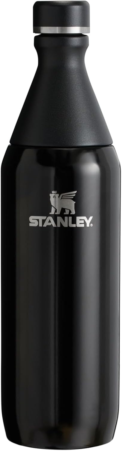 Stanley All Day Slim Cold Water Bottle Thermos, Black, 0.60 Liters