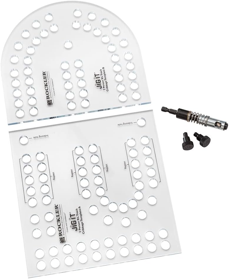 XL Cribbage Board Templates, 2-Player, Curved Track