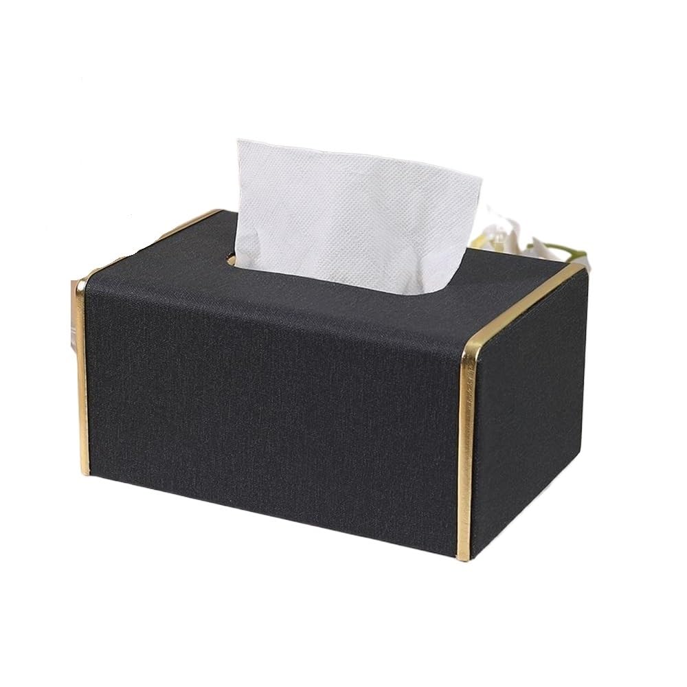 Tissue Box Household Hotel Restaurant Living Room Coffee Table Office Sundry Storage(Black)