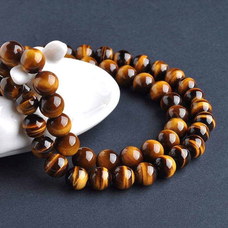 Cuentas de Ojo de Tigre Amarillo Natural de 4-18 mm, Cuentas Sueltas Redondas de Cristal semiprecioso para Hacer Joyas, Pulseras, Collares y Manualidades