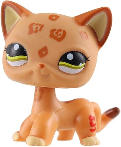 Littest Pet Shop LPS - Gato de pelo corto amarillo 1120 con ojos verdes figuras de acción para niños y niñas