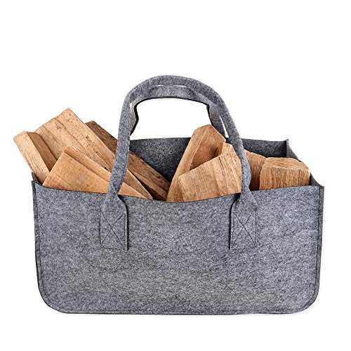 Schramm®1 oder 2 Stück Filztasche Tasche aus Filz in dunkelgrau 50x25x25 cm Kaminholztasche Holzkorb Einkaufstasche Filzkorb Zeitungskorb Shopper Taschen Filztaschen 1 oder 2 Stück, Anzahl:1