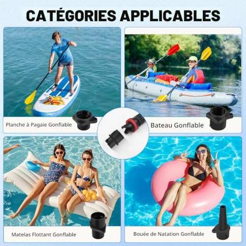 DIELOVEHUA 5 Pièces Buses de Pompe à air, Buse de Remplacement, Buses de Valve d'air, Multifonction, pour Bateau Gonflables, Lit Gonflable, Kayaks et Piscines Gonflables – vue 6