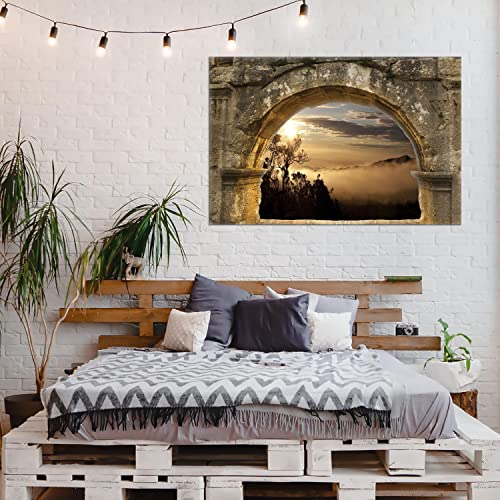 Decomonkey Quadro Stampa su Tela moderno Finestra