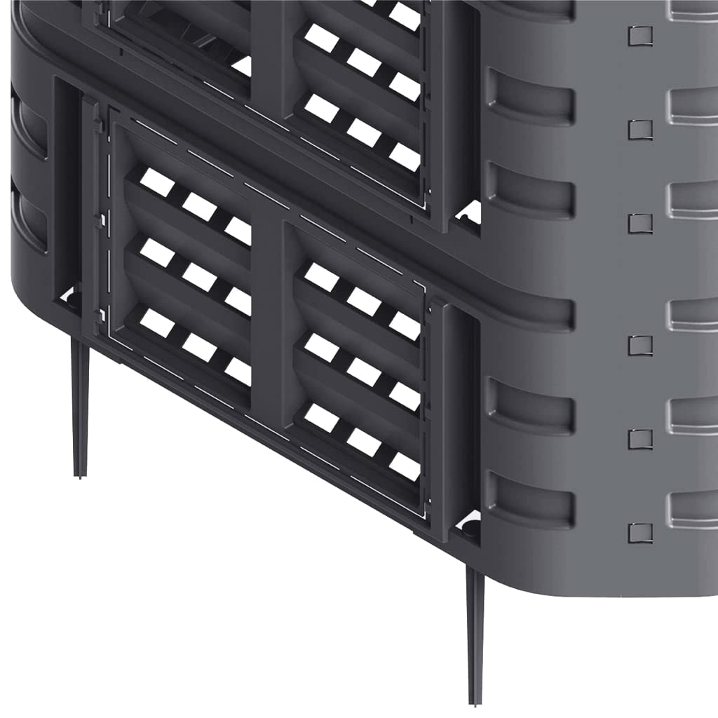 Kompostownik ogrodowy, czarny, 93,3 x 93,3 x 80 cm, 480 l, odporny na warunki atmosferyczne, odporny na warunki atmosferyczne, szybki rozkład, nawóz, balkon, taras, do użytku na zewnątrz