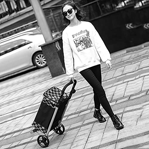 YGCBL Multifunktionaler Einkaufswagen, Einkaufstrolley, zusammenklappbarer Einkaufskorb, Einkaufskorb, Einkaufskorb… – Bild 3