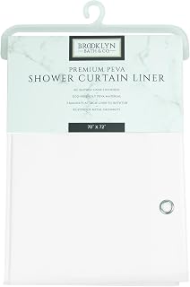 6 Gauge PEVA Liner Magnetic Shower Curtain Liner 70"x72" (White)