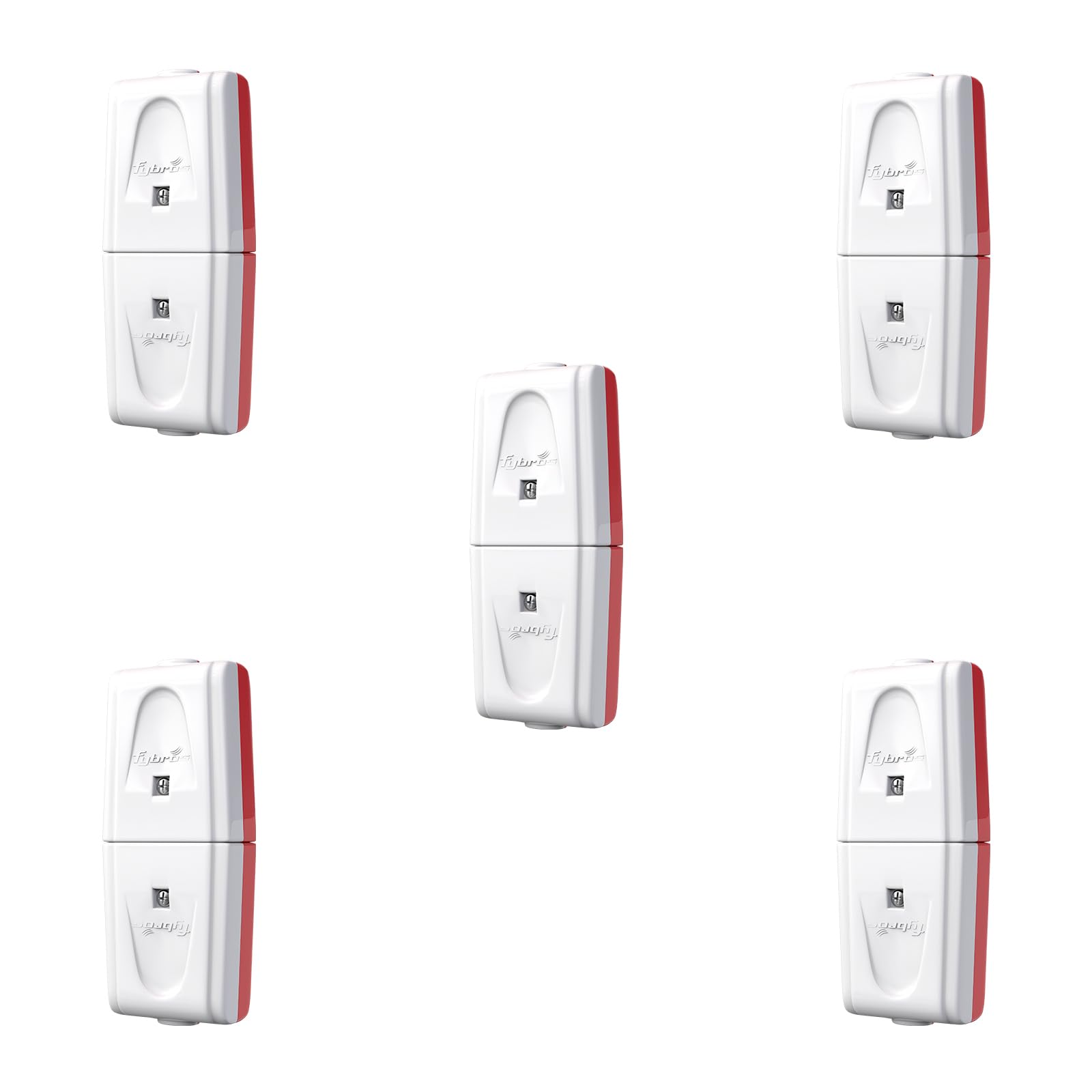 Fybros Melon 2 Pin Male Female Adapter Plug Top - White-Red (Pack of 5) Made in India