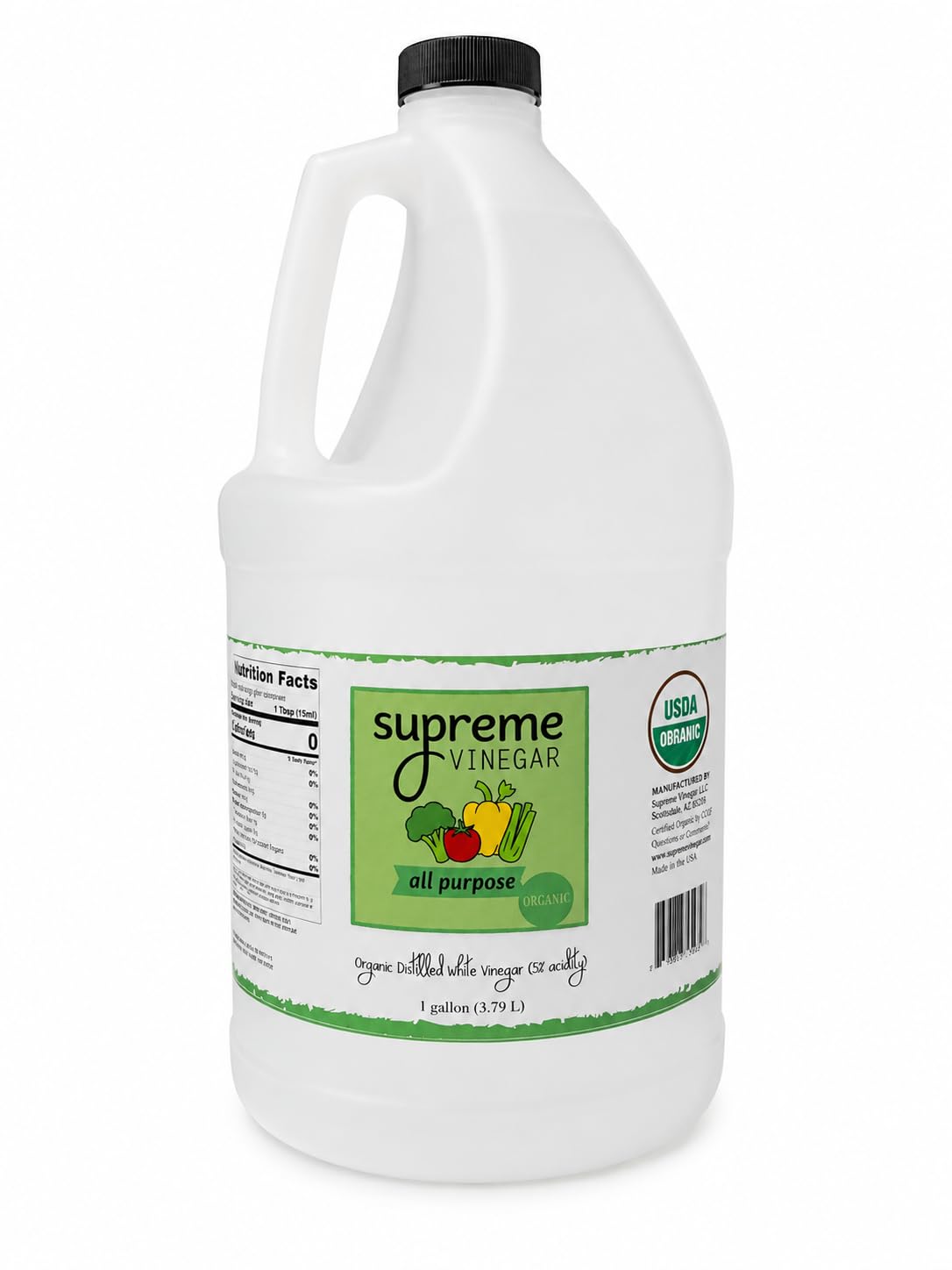 Supreme Organic Distilled White Vinegar, 1 Gallon