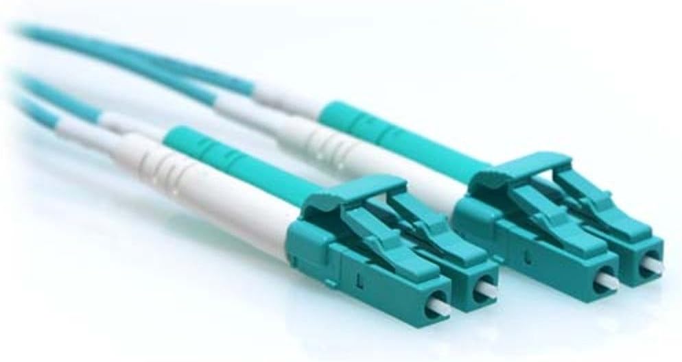 5-Pack CableRack 1m LC/LC 40/100GB Duplex 50/125 Multimode OM4 Fiber Patch Cable Aqua