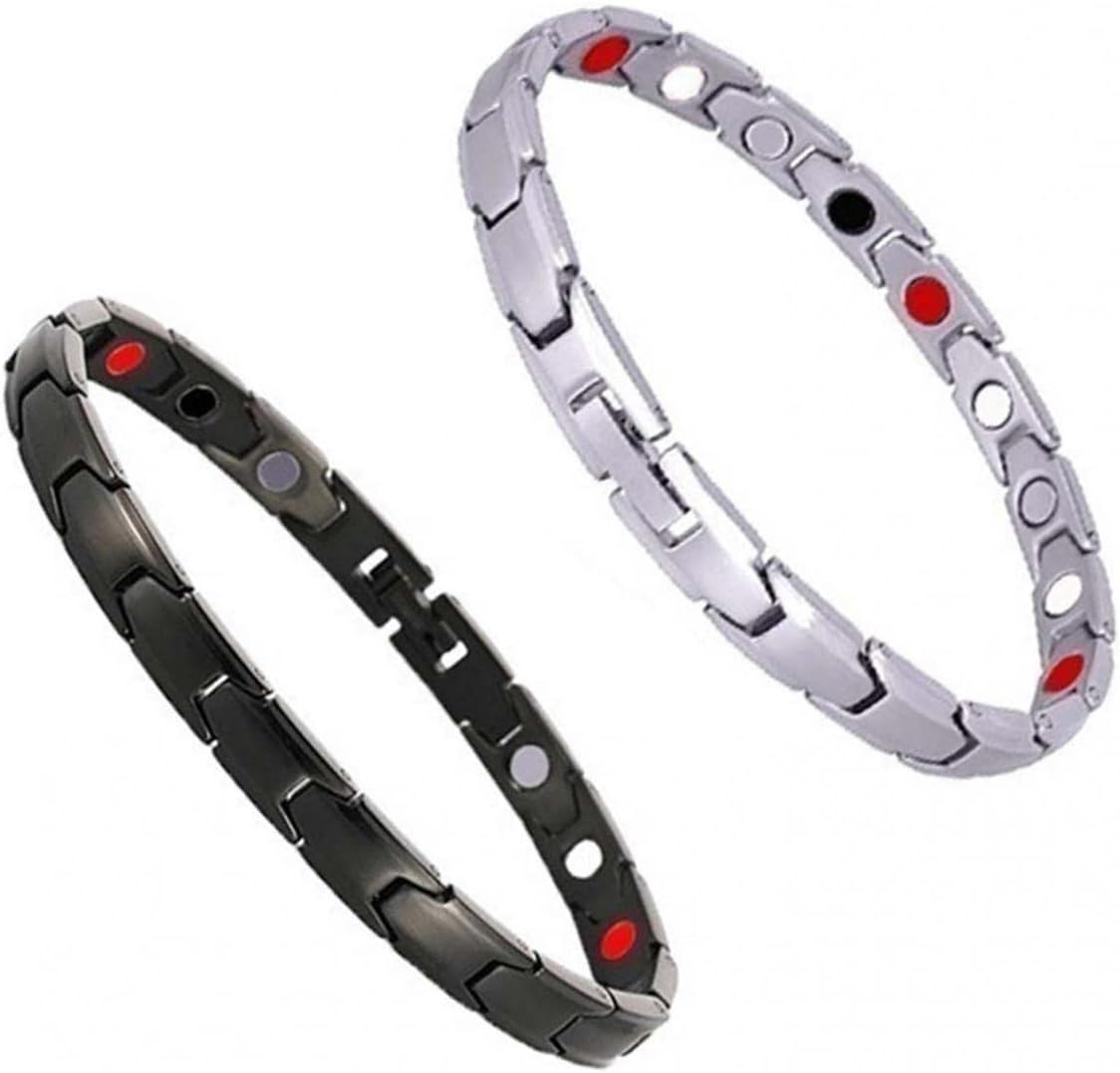 EUKK  Germanium Lymph Detox Bracelet, Magnetic Therapeutic Slimming Unisex Fashion Exquisite Energy Health Bracelets, Pain Relief for Arthritis and Carpal Tunnel (2PC-F)