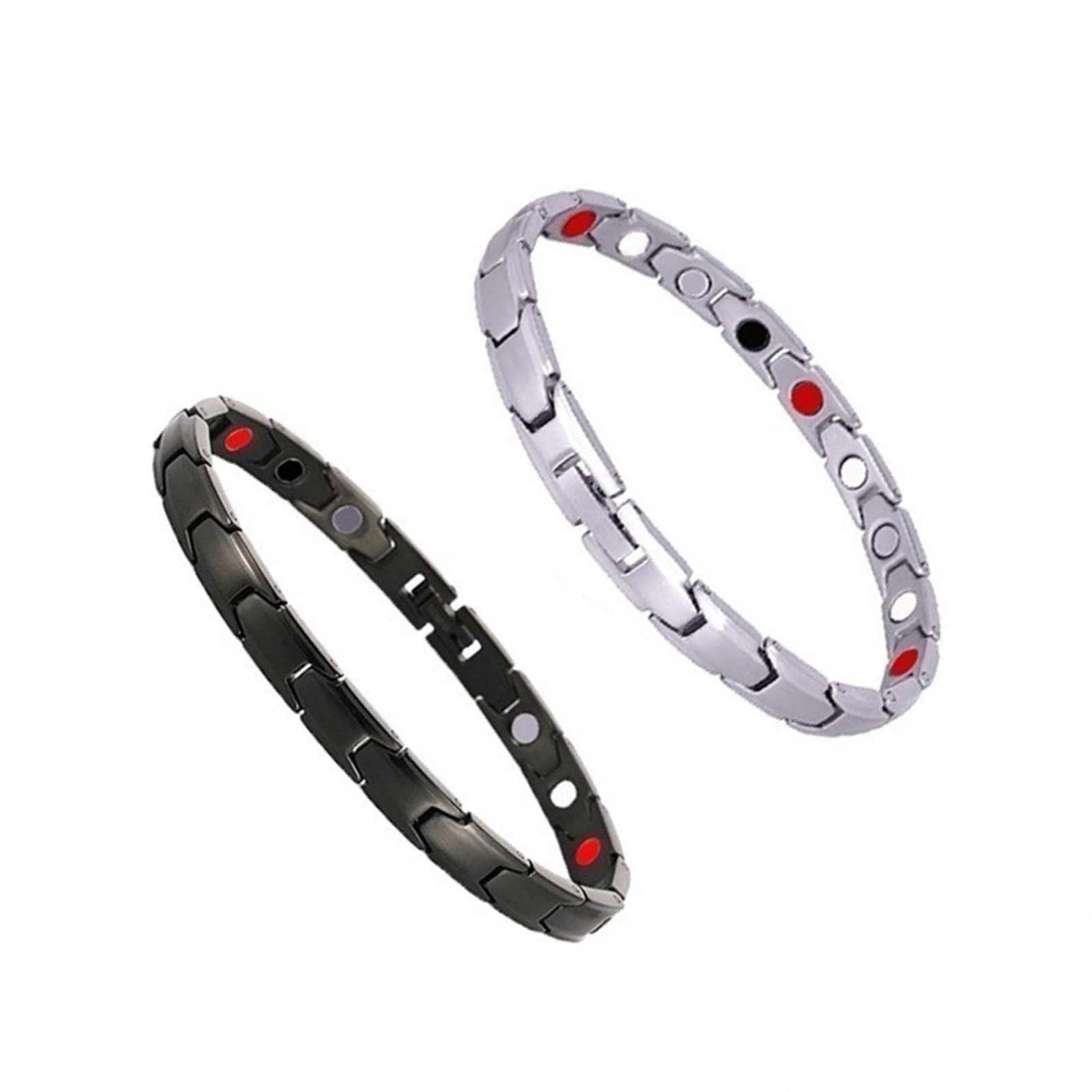 EUKK  Germanium Lymph Detox Bracelet, Magnetic Therapeutic Slimming Unisex Fashion Exquisite Energy Health Bracelets, Pain Relief for Arthritis and Carpal Tunnel (2PC-F)