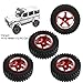 VGEBY RC Tires 4Pcs RC Metal Hub Tires Remote Control Wheel Hub Rubber Tires Replacement Compatible with MN86 1/12 RC Car(red) Sportinggoods Car Model Accessories